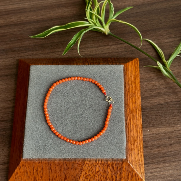 【粟缘珠宝】南红川料柿子红小米珠手链绳满肉火焰纹手工百搭素款