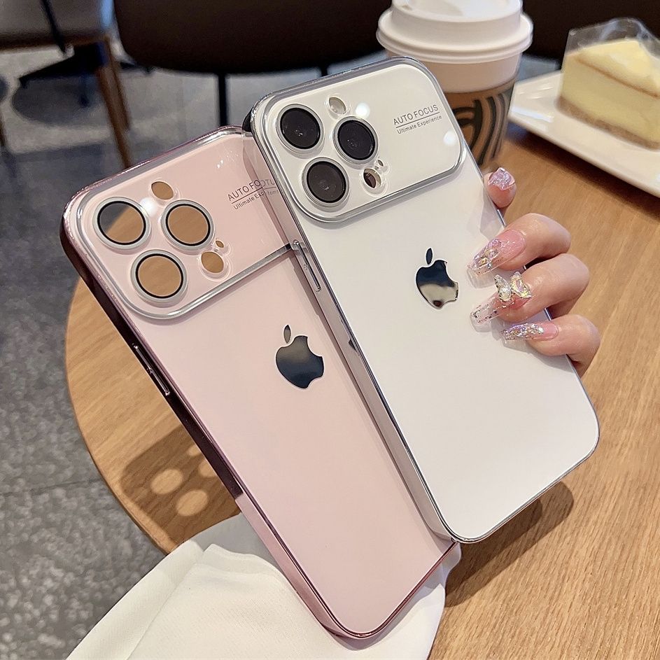 高级感原机质感大视窗iPhone15手机壳简约14/13/12/11护镜硬壳薄