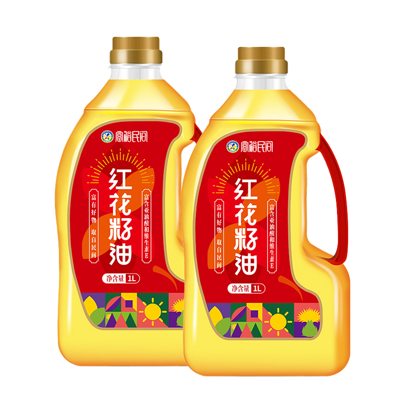 富裕民间新疆裕民红花籽油1L*2