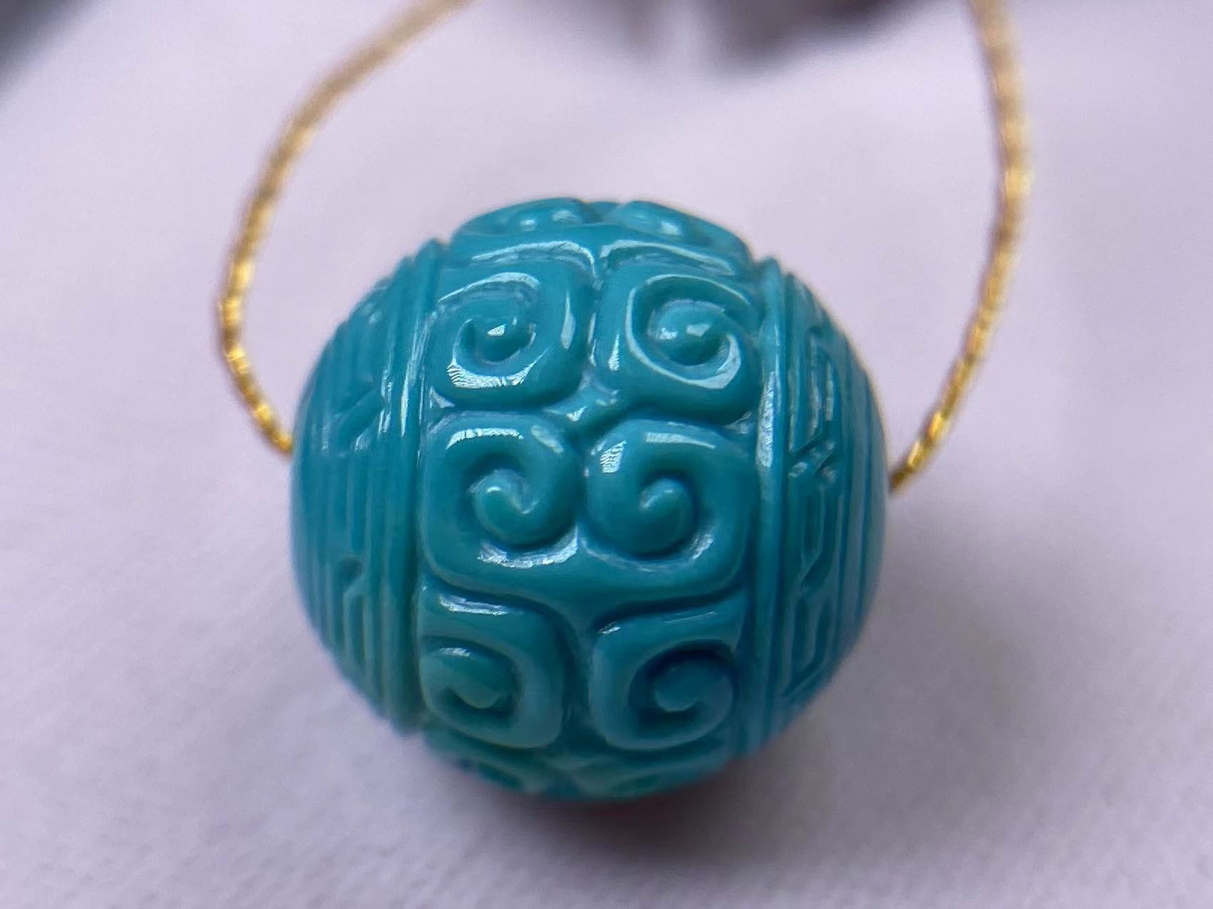 泰鑫绿松石天然玉石回纹圆珠配珠挂件配饰