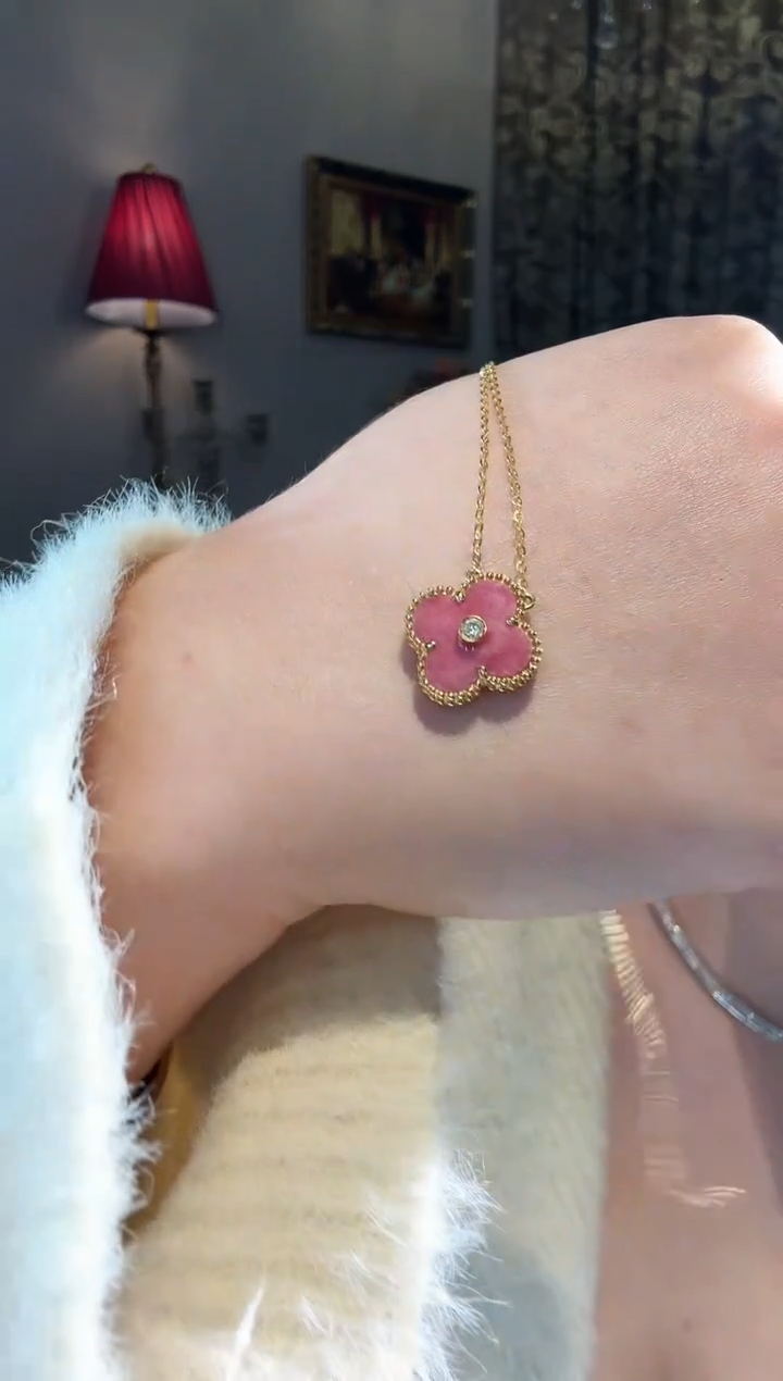 【闪购商品】蔷薇辉石项链18K金镶嵌蔷薇石