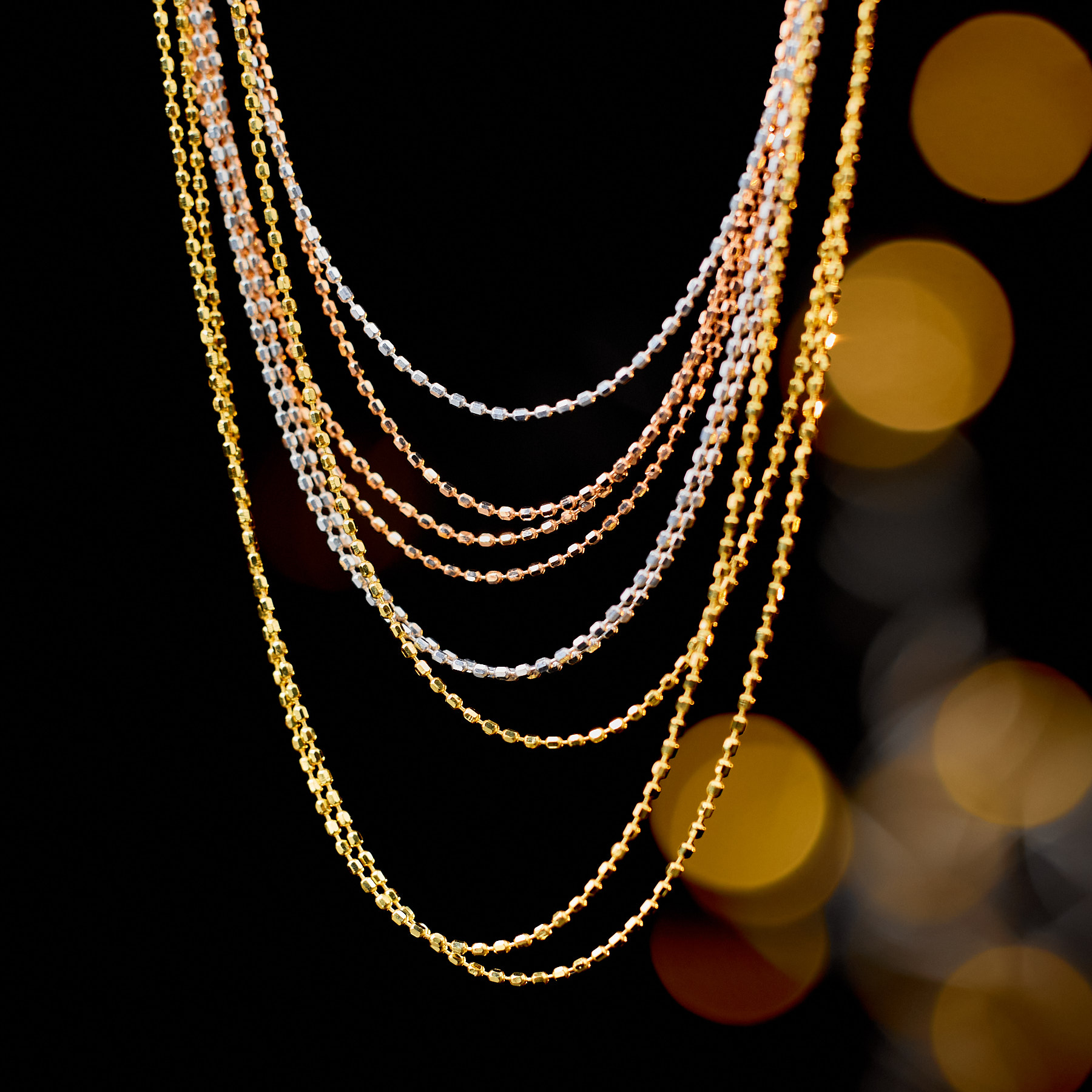 【玉峰珠宝丨安娜严选】素金粒粒链18K金50cm【E3003】多样性发一