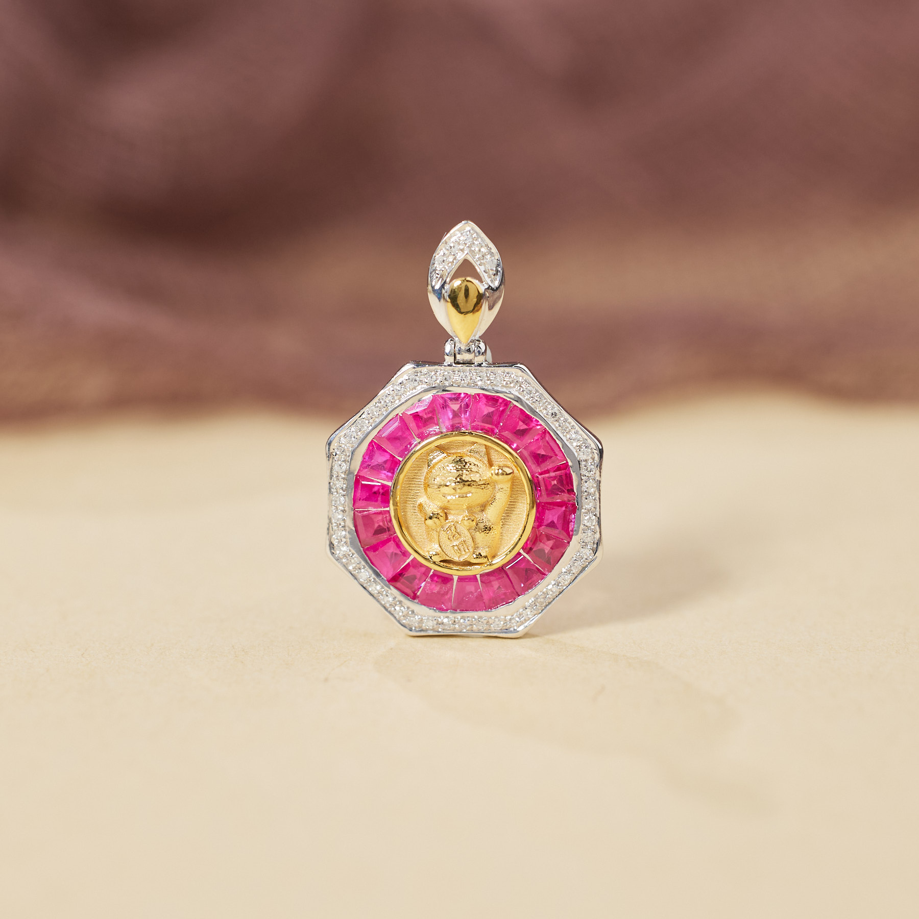 玉峰珠宝丨安娜【U8428】红宝石吊坠*18K金镶嵌