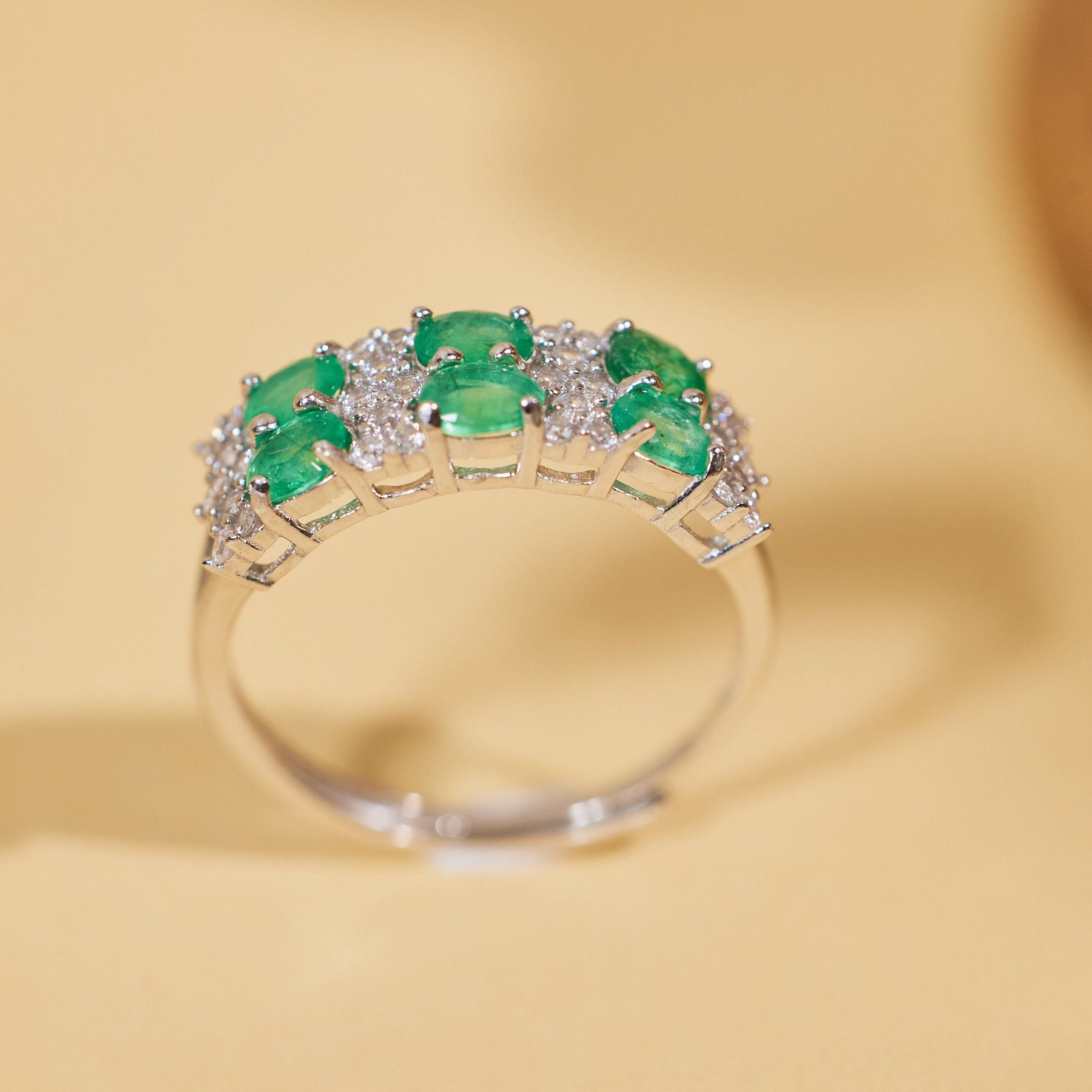 【玉峰珠宝丨安娜严选】祖母绿戒指S925银【W7080】多样性发一