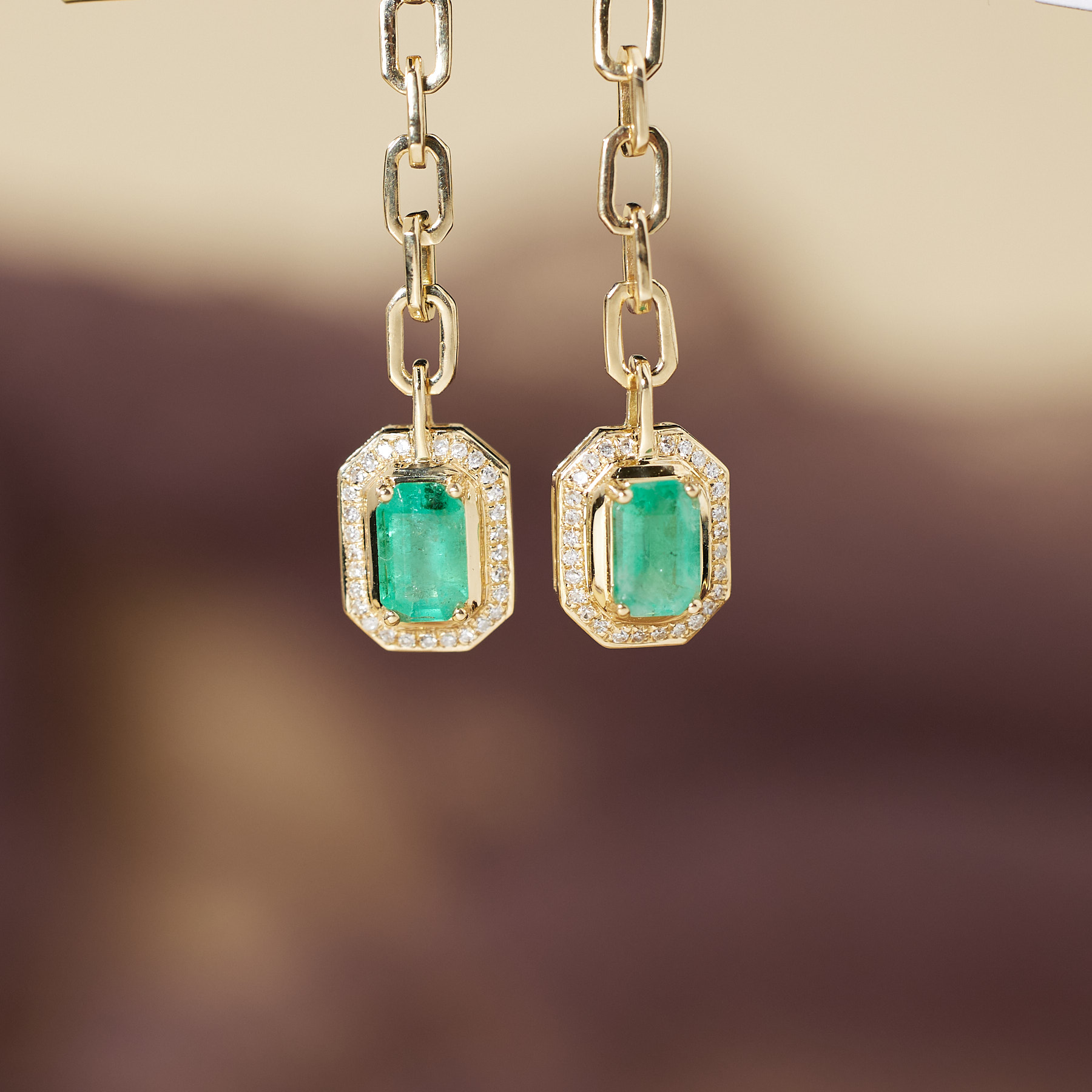 【玉峰珠宝丨安娜严选】祖母绿耳钉18K金【U8231】多样性发一