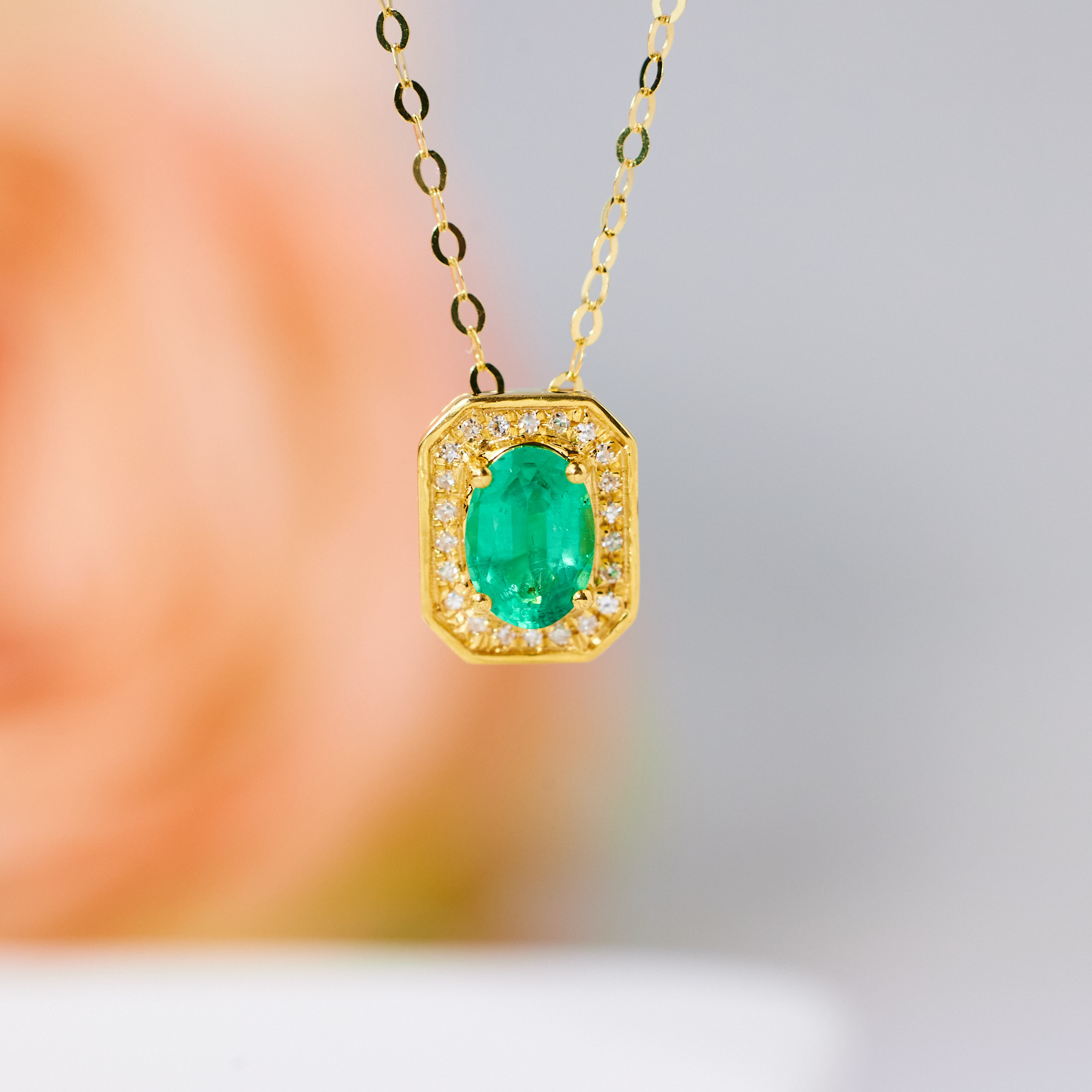 玉峰珠宝丨安娜【U7431】祖母绿项链*18K金镶嵌