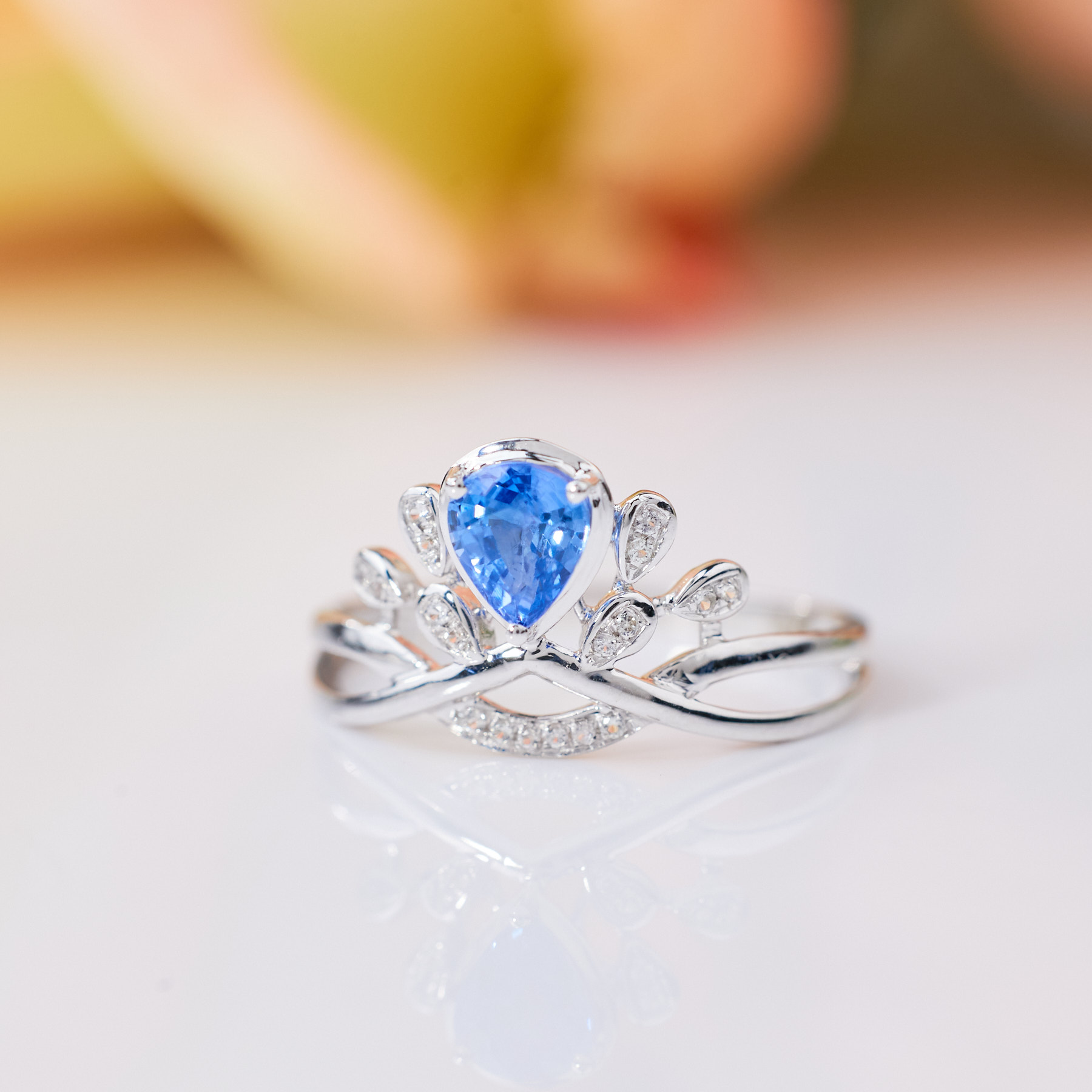 玉峰珠宝丨安娜【翠幕】蓝宝石戒指*18K镶嵌*U0952多样性发其一