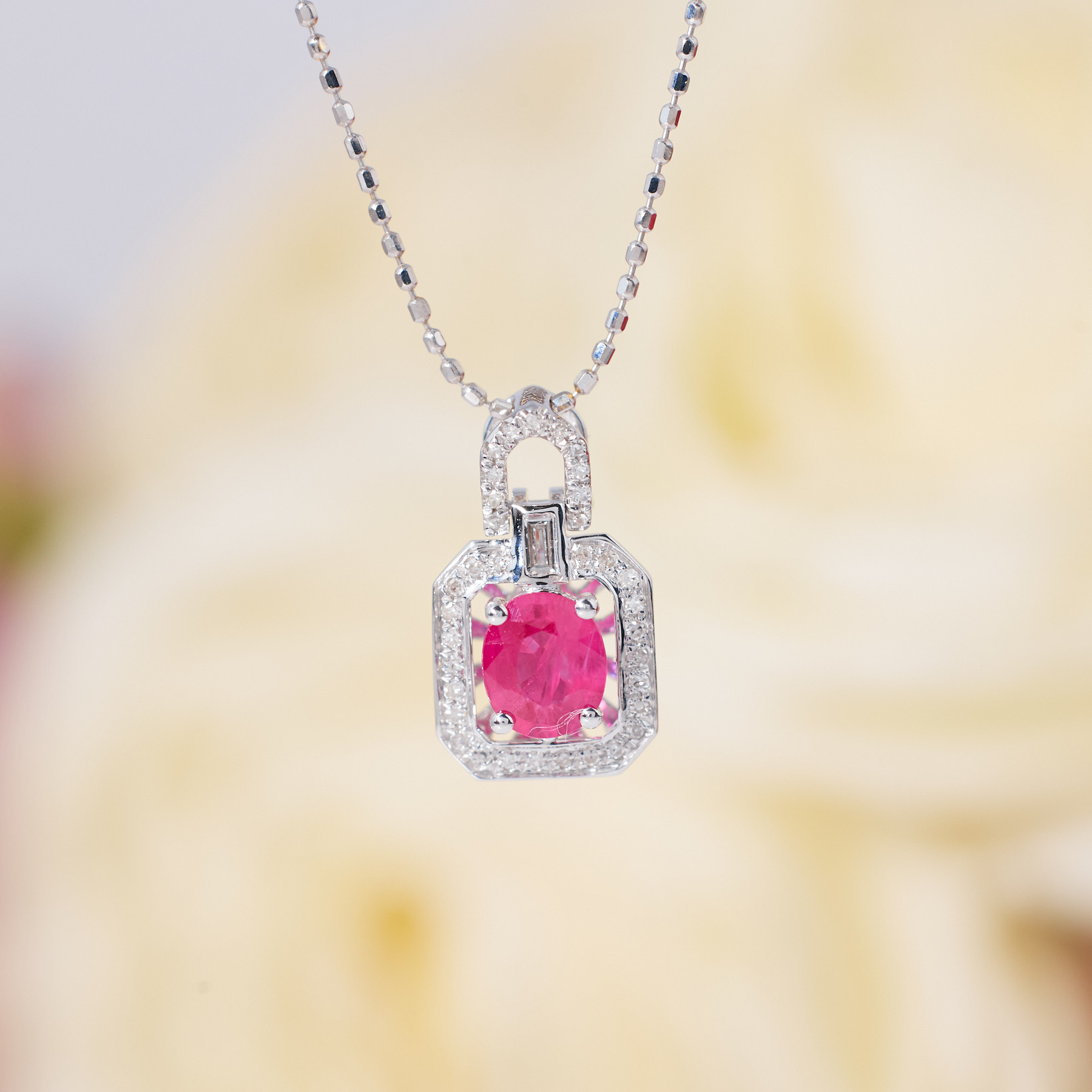 【玉峰珠宝丨安娜严选】红宝石项链18K金香水瓶【U0945】多样性发一