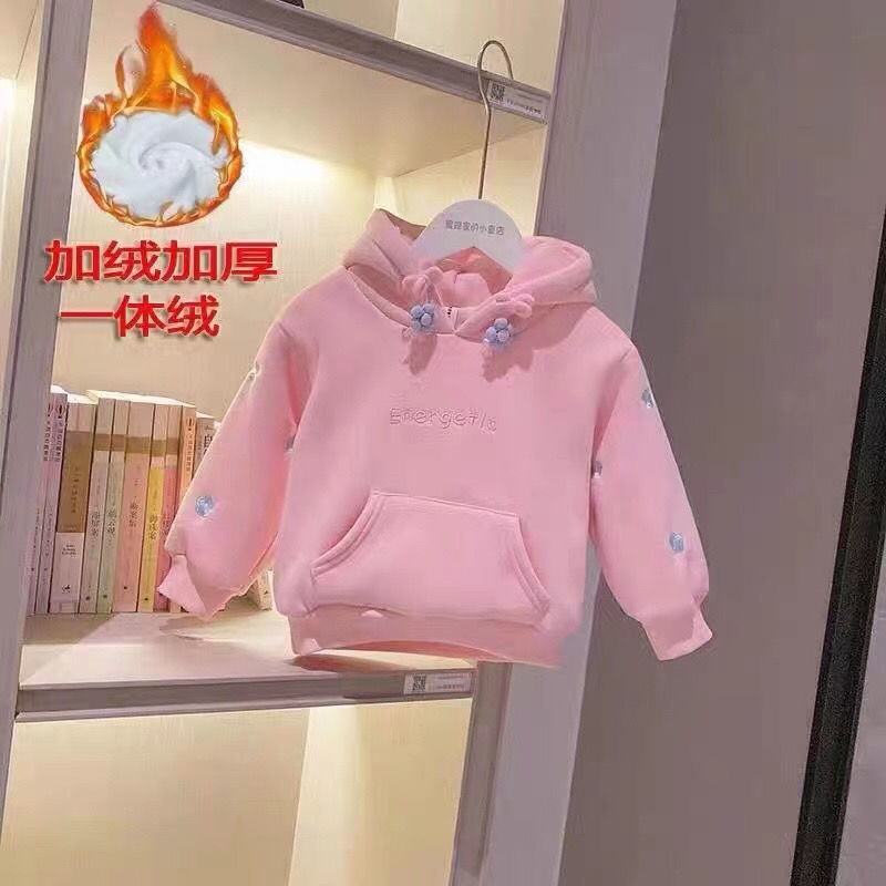 .女童卫衣2023新款冬儿童洋气童装小童长袖连帽衫宝宝HP