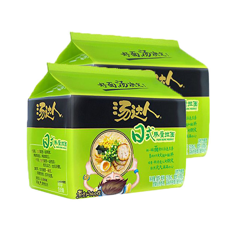 汤达人方便面泡面日式豚骨拉面袋装五合一整箱夜宵宿舍夜宵速食