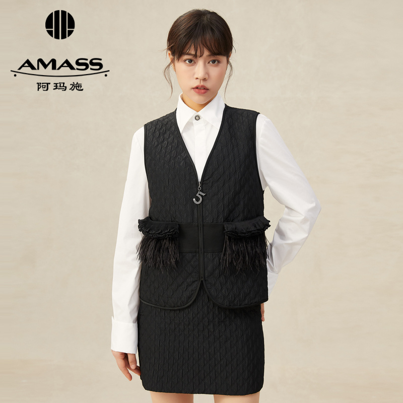 AMASS/阿玛施菱格棉服马甲5400545（附羽毛）