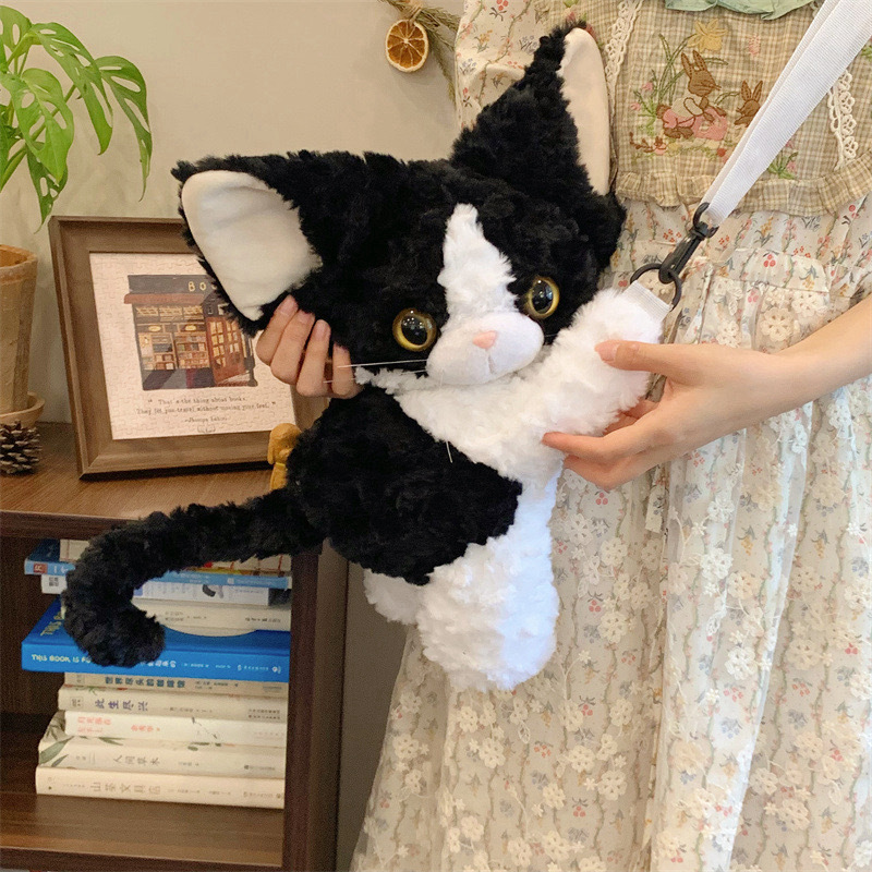 德文卷毛猫玩偶包可爱猫咪公仔包女生七夕生日礼物毛绒玩具包