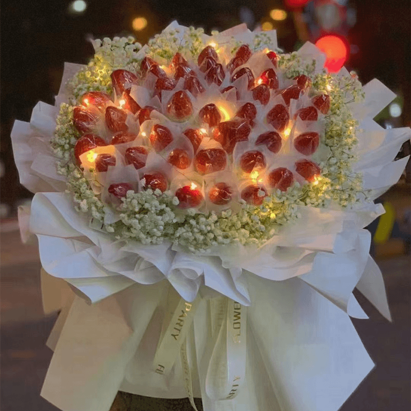 花当家圣诞节草莓花束成品平安夜鲜花速递同城配送北京广州深圳