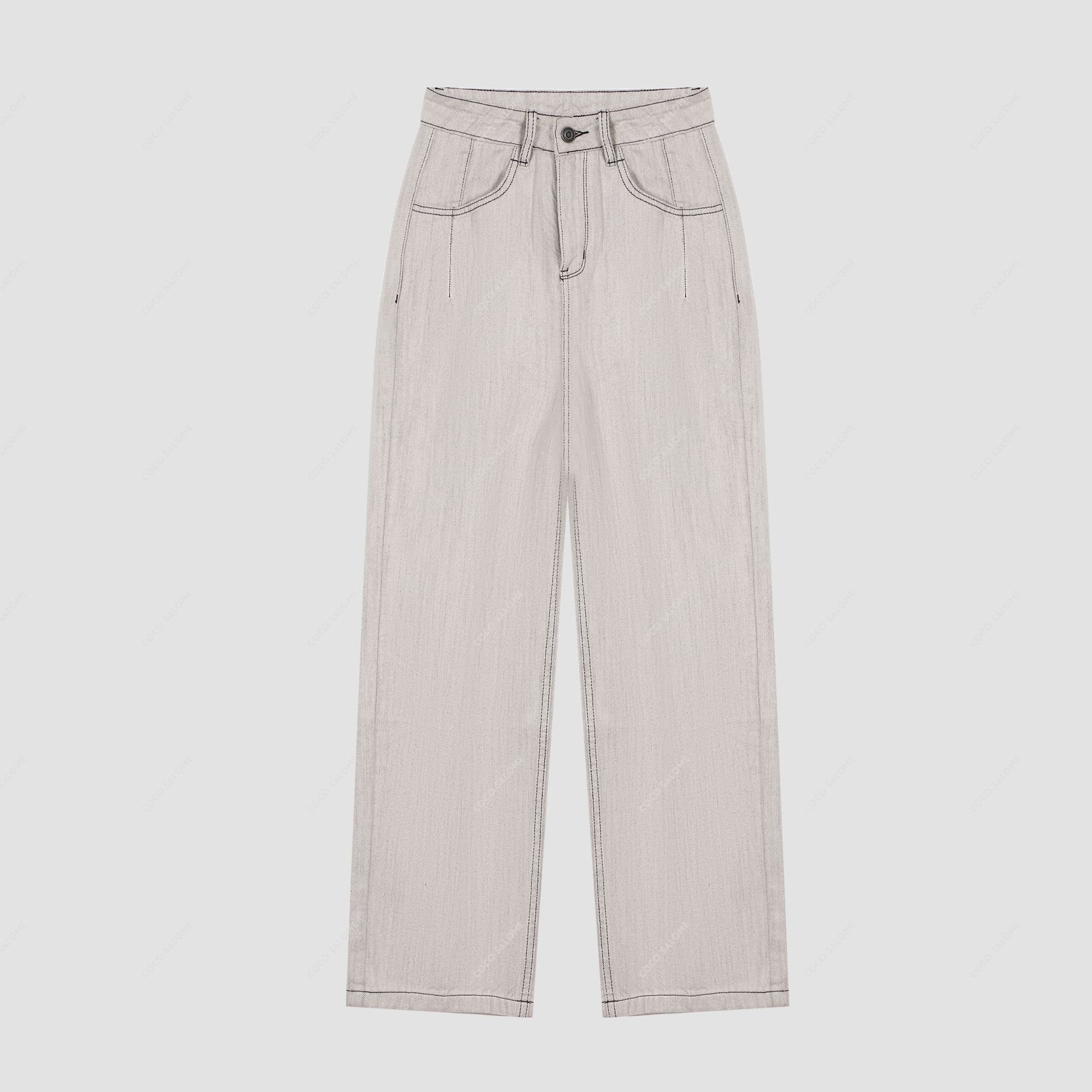 安安推荐【白耀】100棉明线立体剪裁时尚百搭休闲牛仔裤BL-7793