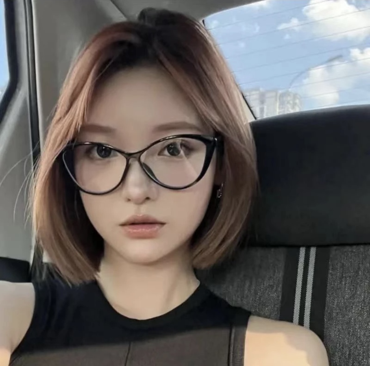 【PPEIQI】"猫眼眼镜"氛围感网红黑框无度数潮流韩版复古眼镜