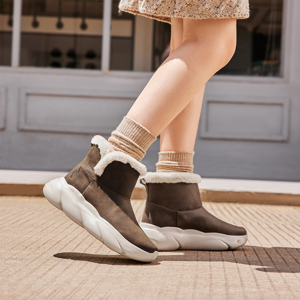 【运动玩咖】斯凯奇麻薯靴冬季女式雪地靴中筒靴加绒保暖厚底168061