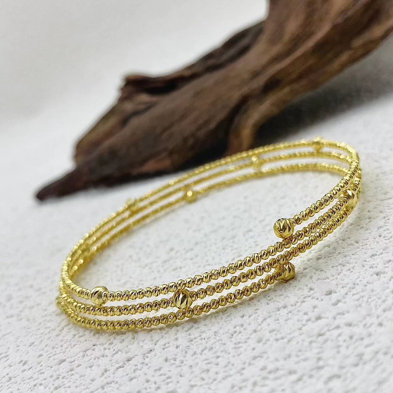 万能手圈｜18k弹力爆闪万能手圈#1164简约大气时尚黄金黄