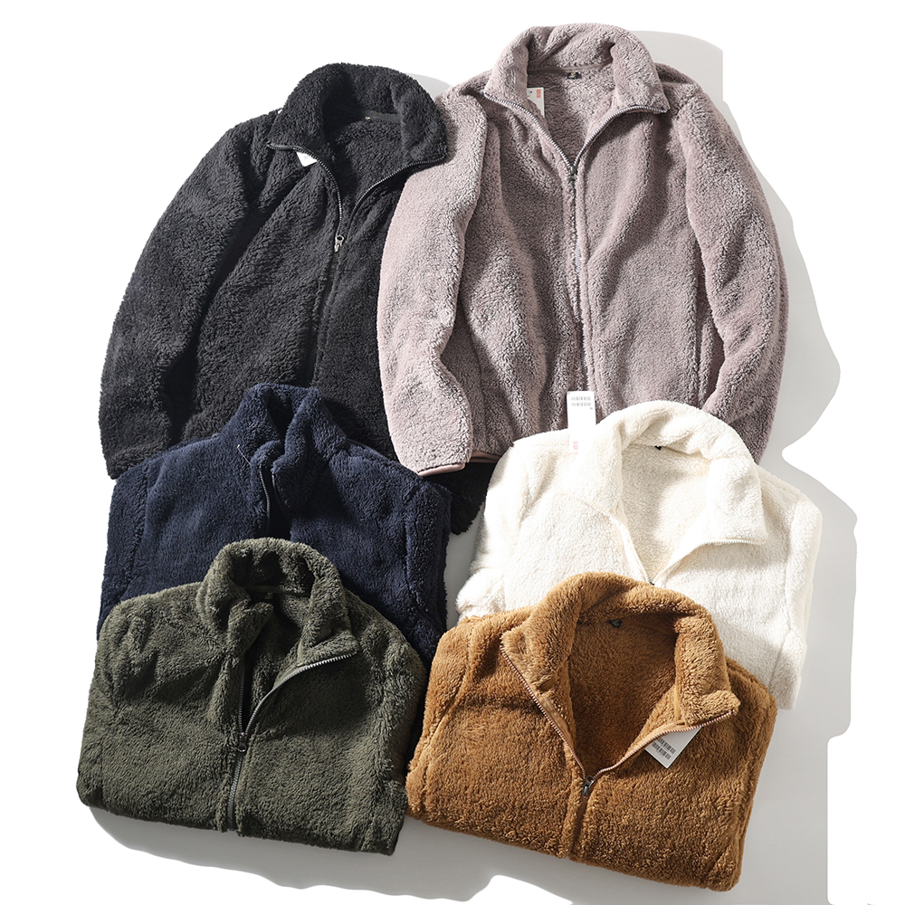 男女同款秋冬长袖摇粒绒软糯保暖立领长绒摇粒绒外套夹克