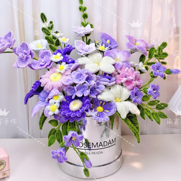 扭扭棒春节日年宵花DIY新年花束摆件礼物手工材料包喜庆福桶装饰