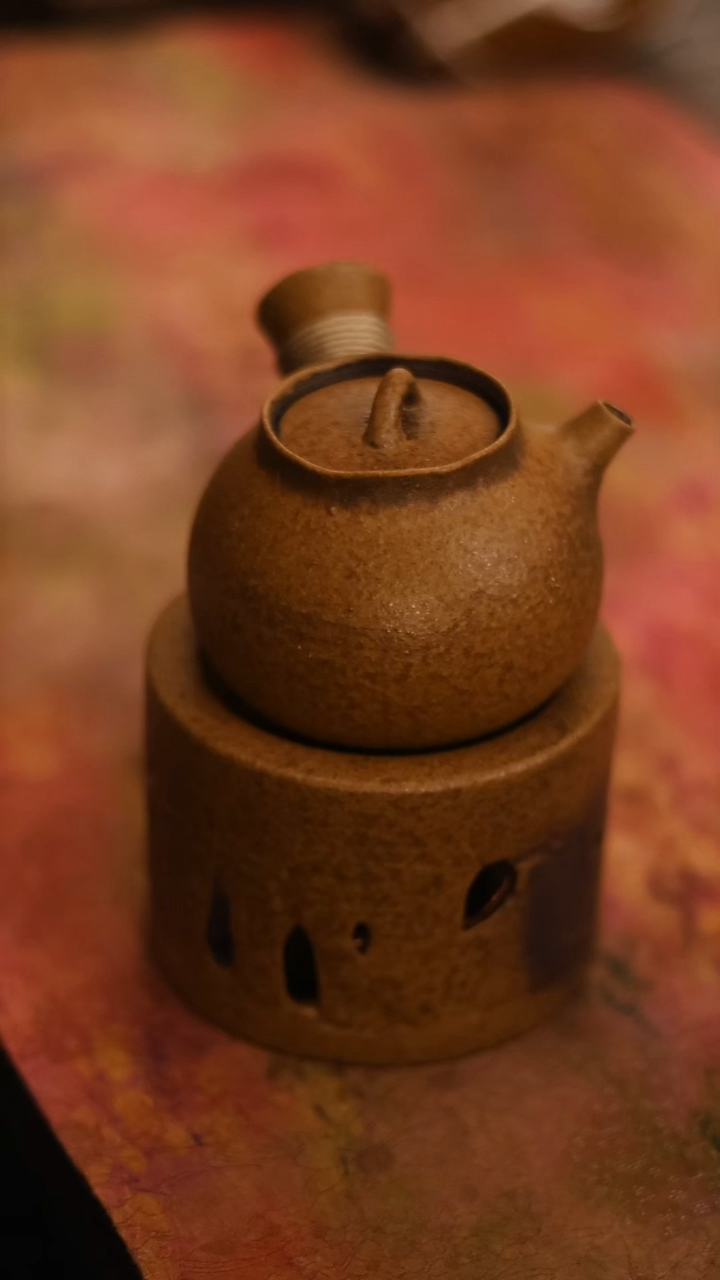 【闪购商品】灰念酱釉拇指侧把+石窟温茶炉