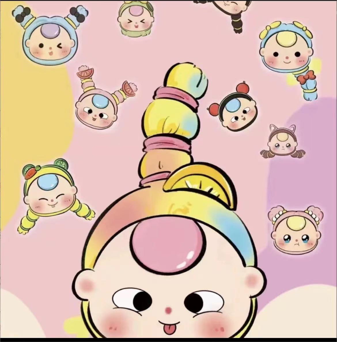 【代拆】娃三妹萌粒冰箱贴潮玩盲盒手办
