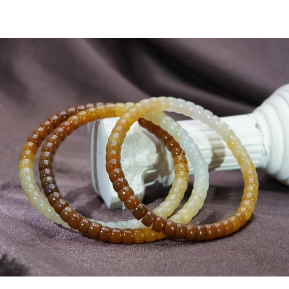 和田玉糖料渐变手串5.5+（多样性发其一） HZZB102312