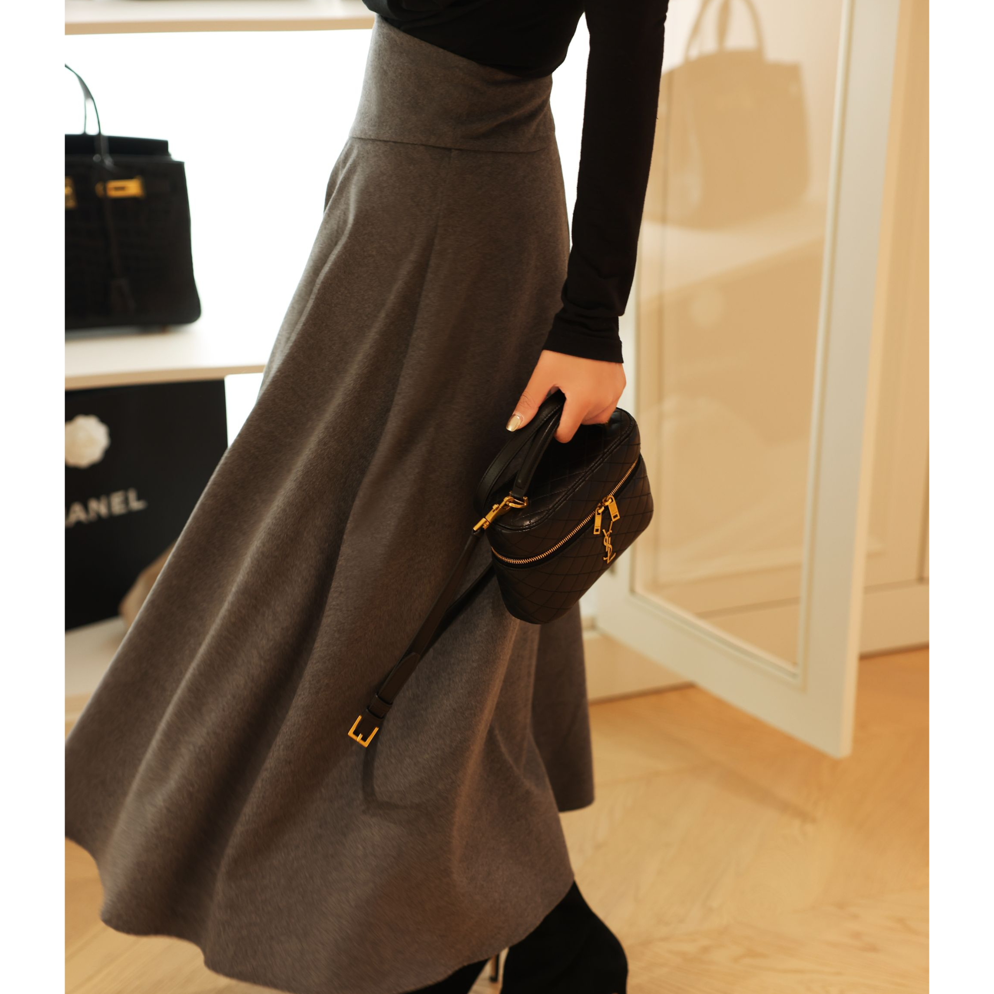 【Do.Fashion欧阳】“托尼亚秋冬冬季半身裙”名媛洋装羊毛A摆大伞裙