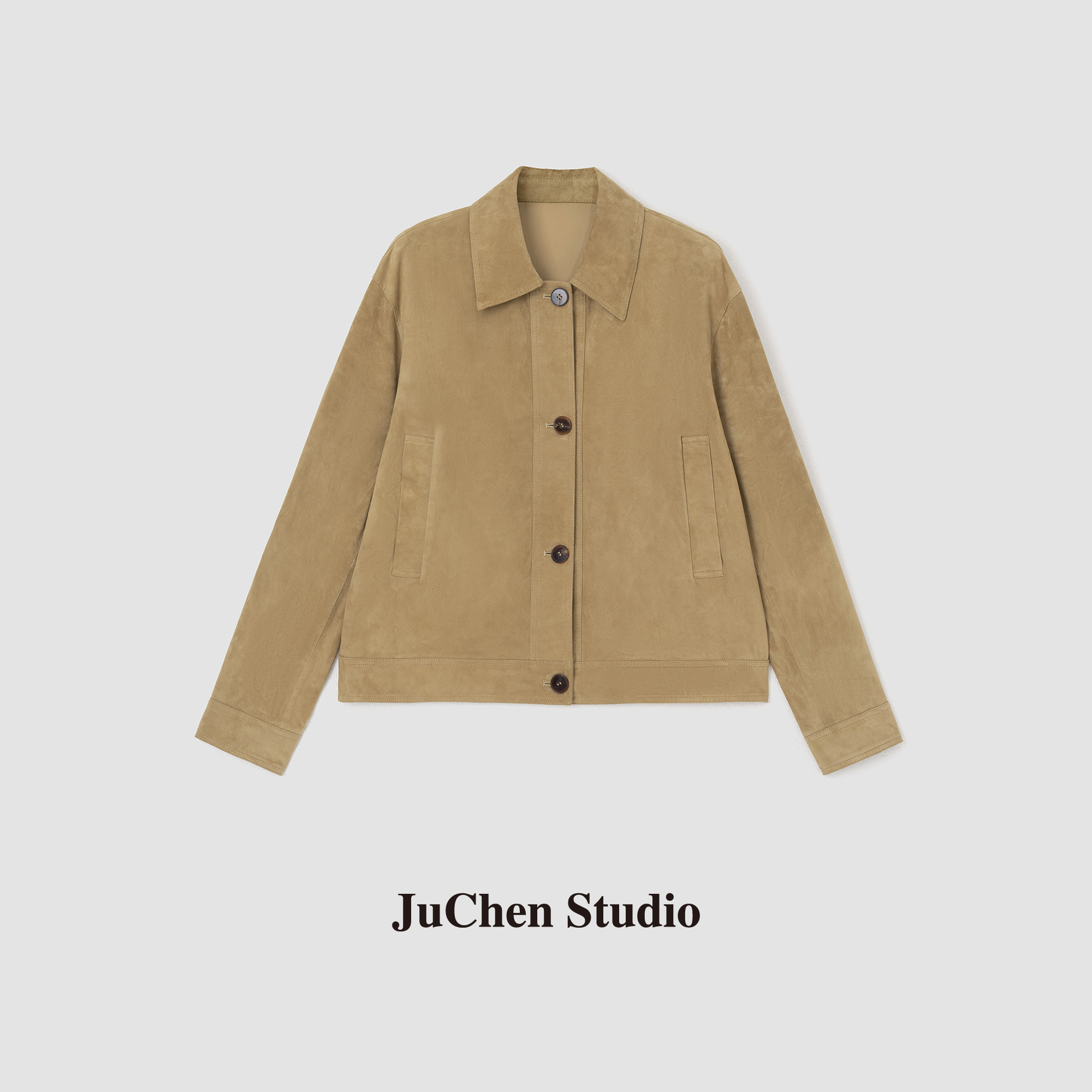 南非A级反绒胎羊皮 流线感正肩小廓版皮衣夹克外套JY2408049-896