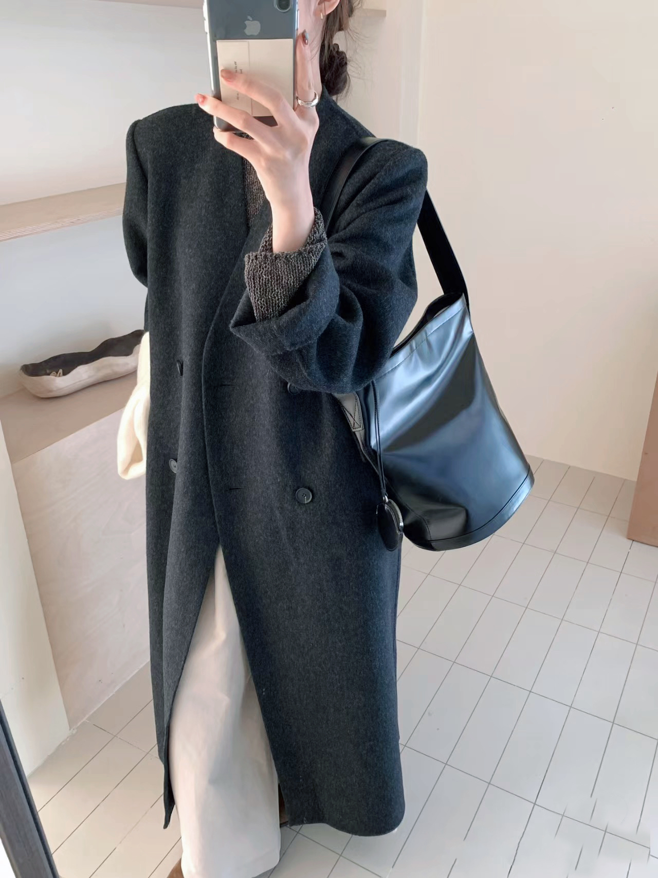 【颜颜家服饰】秋冬款韩版中长款显瘦百搭休闲时尚气质外套二五九