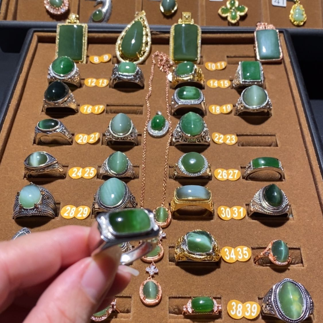 【闪购商品】和田玉（糖玉）戒指银S925镶嵌凡*尨