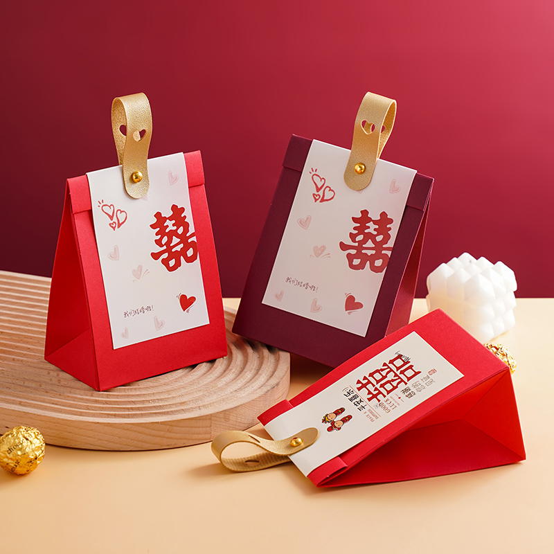 结婚喜糖袋高档婚礼手提喜糖盒订婚伴手礼袋子糖果包装盒子空盒