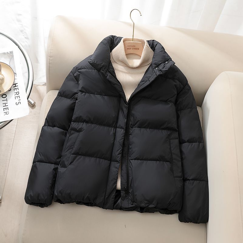 新款羽绒服女冬2023新款羽绒羽绒服女矮个子显瘦小香风无帽百搭轻