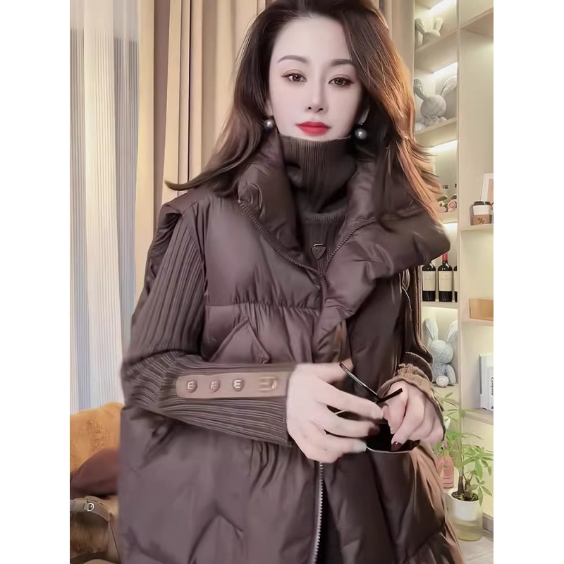 加大码300斤秋冬季中长款欧货棉服马甲韩版外穿百搭显瘦背心外套