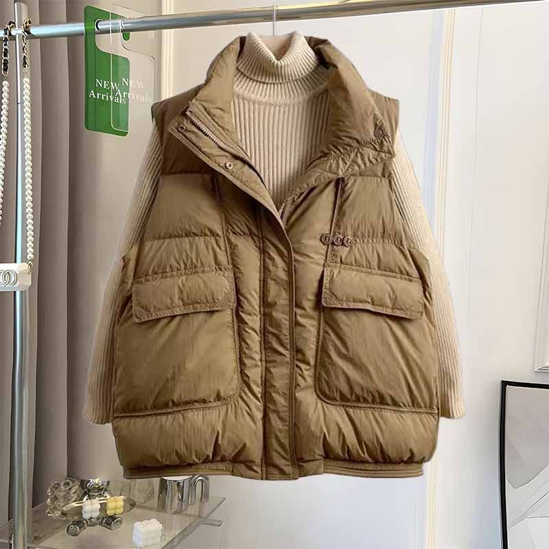 特大码300斤秋冬季韩版加厚棉服马甲女外穿宽松百搭保暖坎肩背心