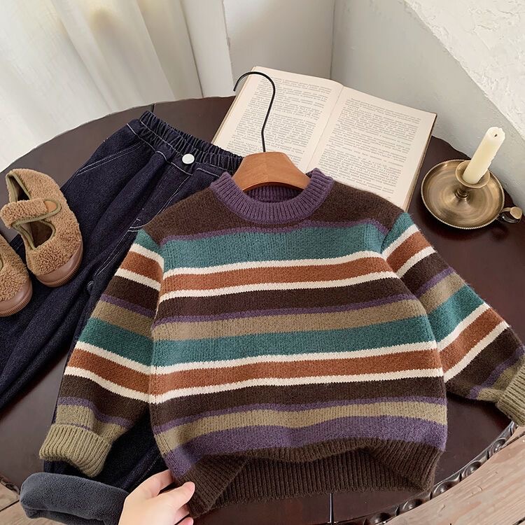 男童爆款毛衣2025秋冬新款中大童潮款儿童加厚针织衫时髦洋气