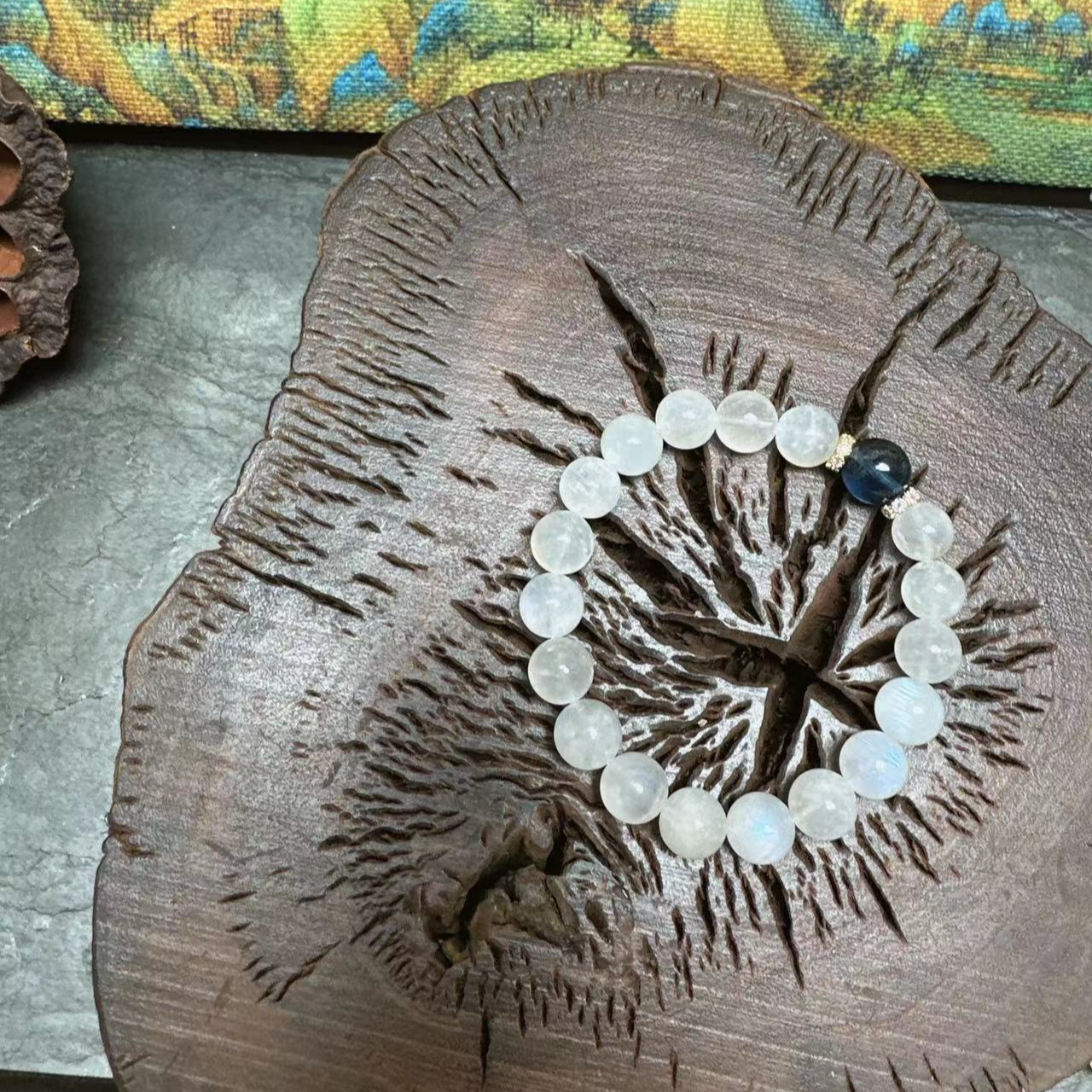 【源头直供】天然蓝月光单圈手串8-9MM Y71