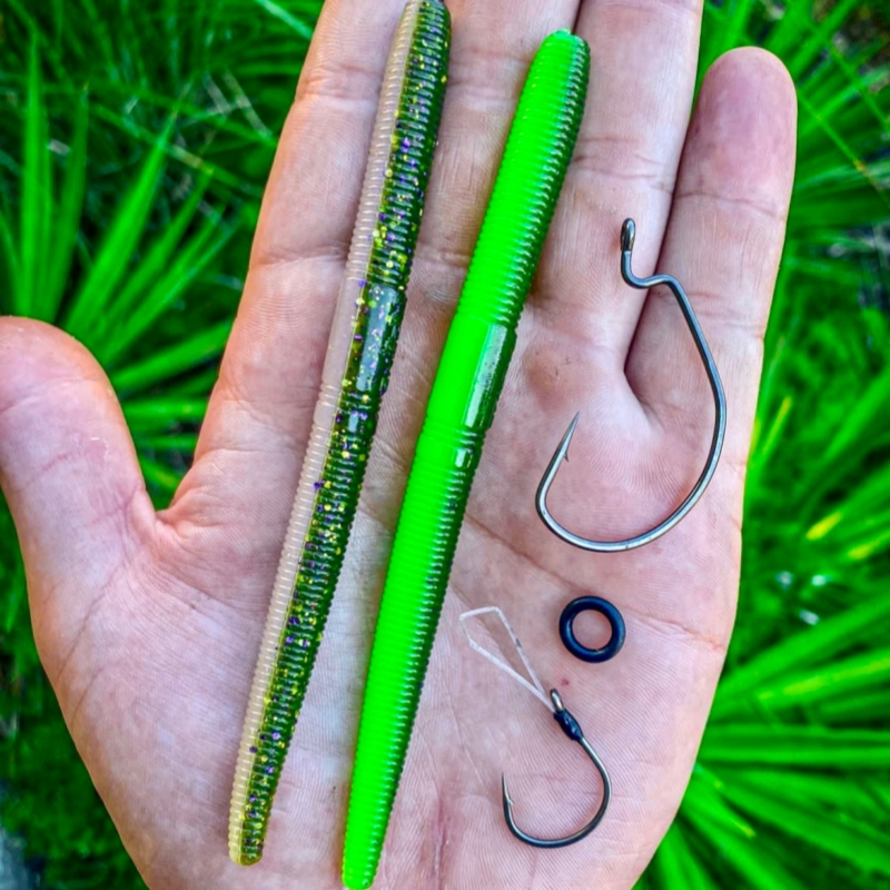 XZONE焦点面条虫5英寸8条装沉水路亚软饵拟饵德州wacky鲈鱼鳜鱼