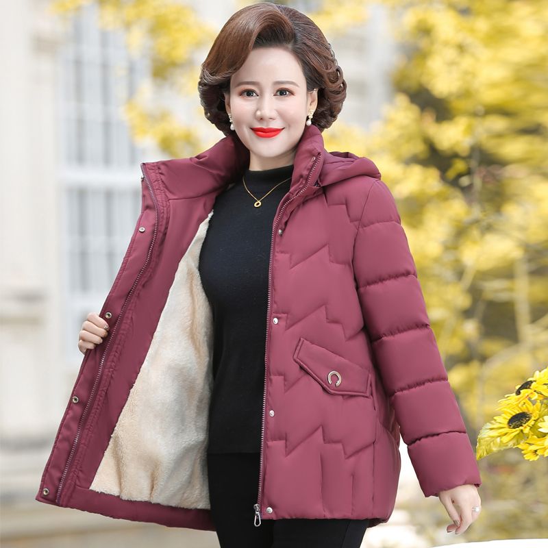 冬季棉衣女加绒加厚2023冬季新款时尚中老年棉服妈妈棉袄外套