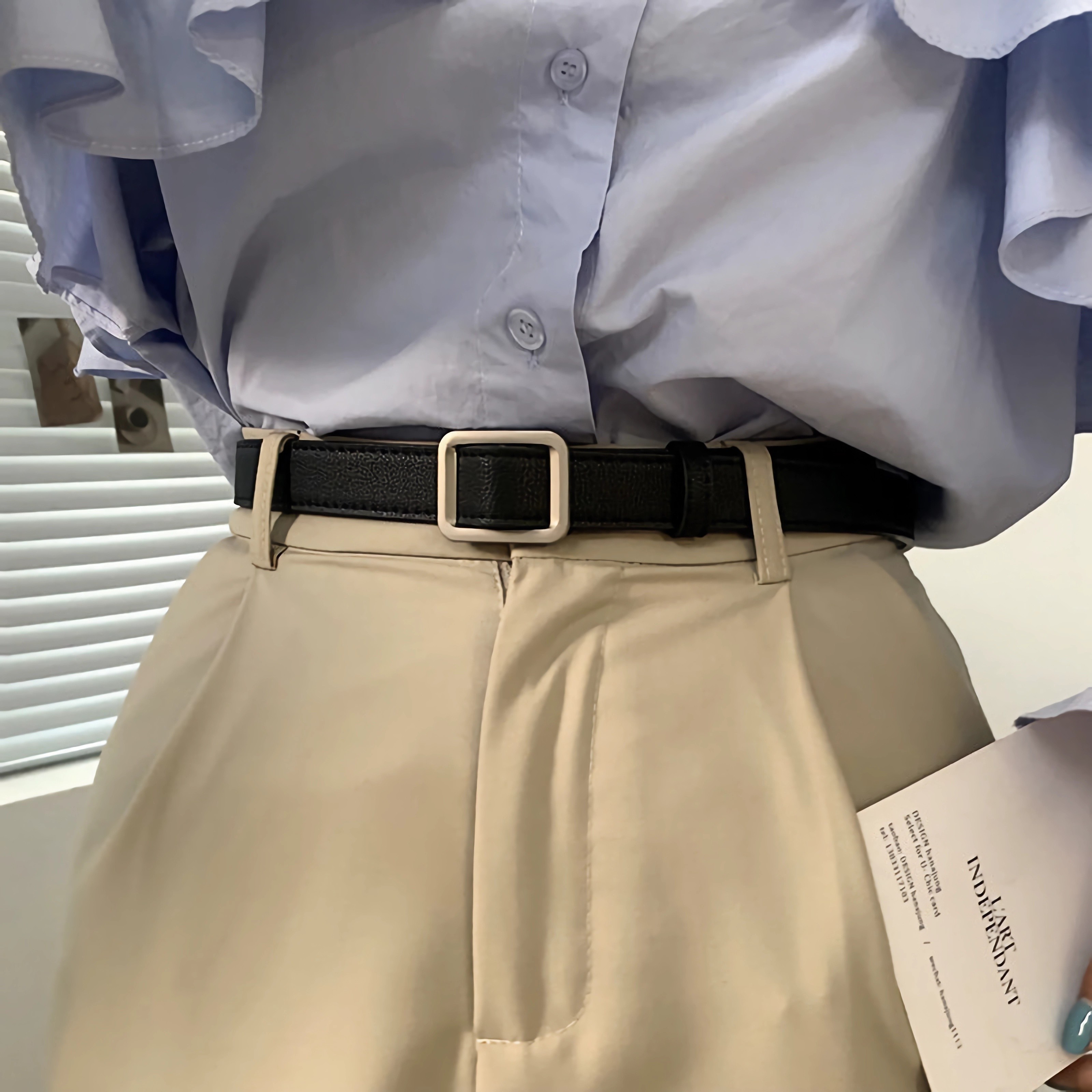 ins风腰带无孔皮带女秋冬季装饰牛仔裤西裤黑色简约时尚复古学生