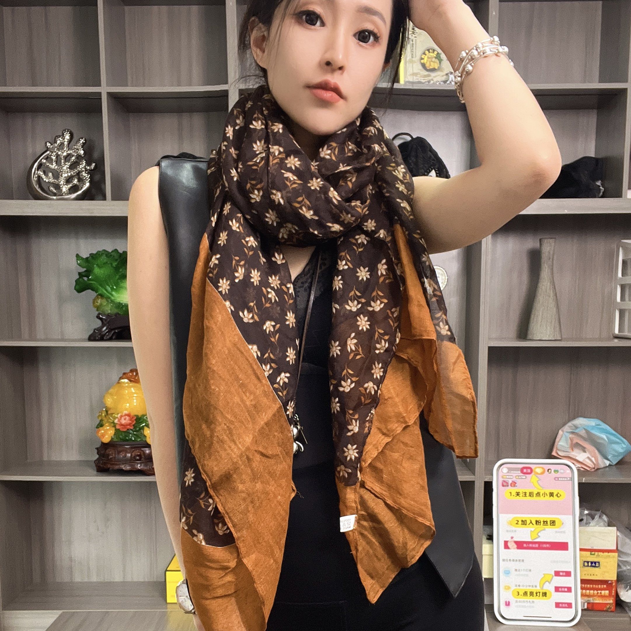 秋冬新款百搭民族风复古文艺丝巾秋季旅游防晒披肩外搭长款女围巾