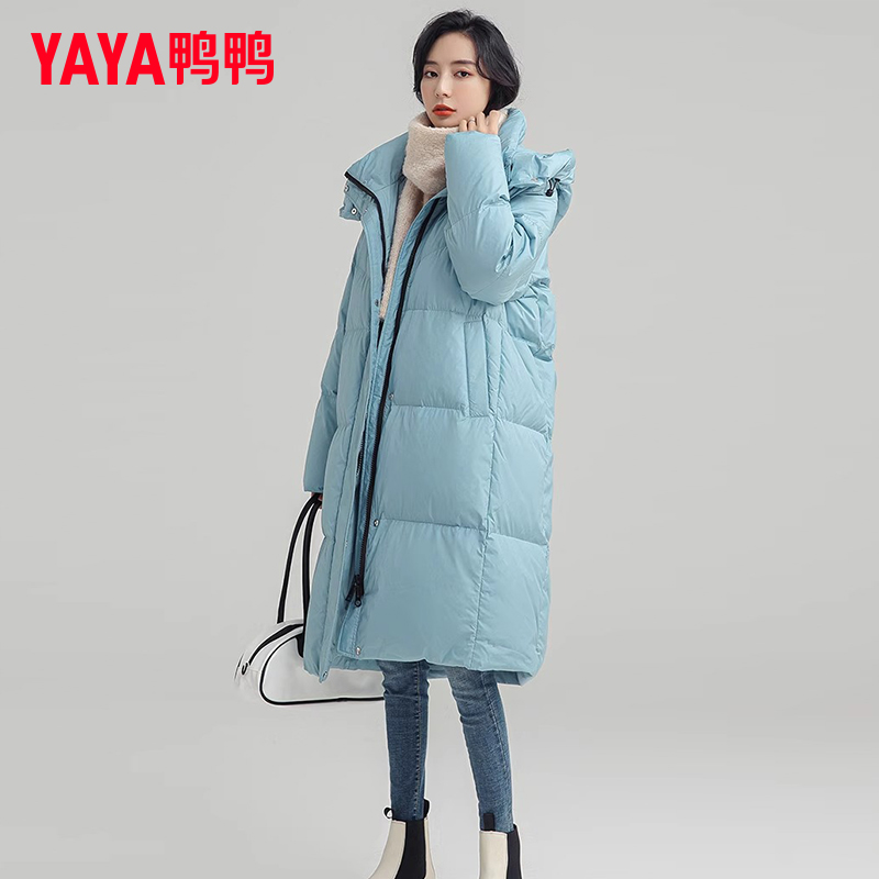 YAYA/鸭鸭羽绒服女2023年冬新款长款时尚韩版休闲外套DYL06B0610