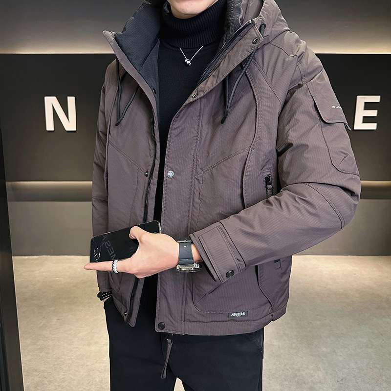 冲锋衣连帽羽绒服男2024年冬季新款潮流宽松休闲鸭绒保暖加厚