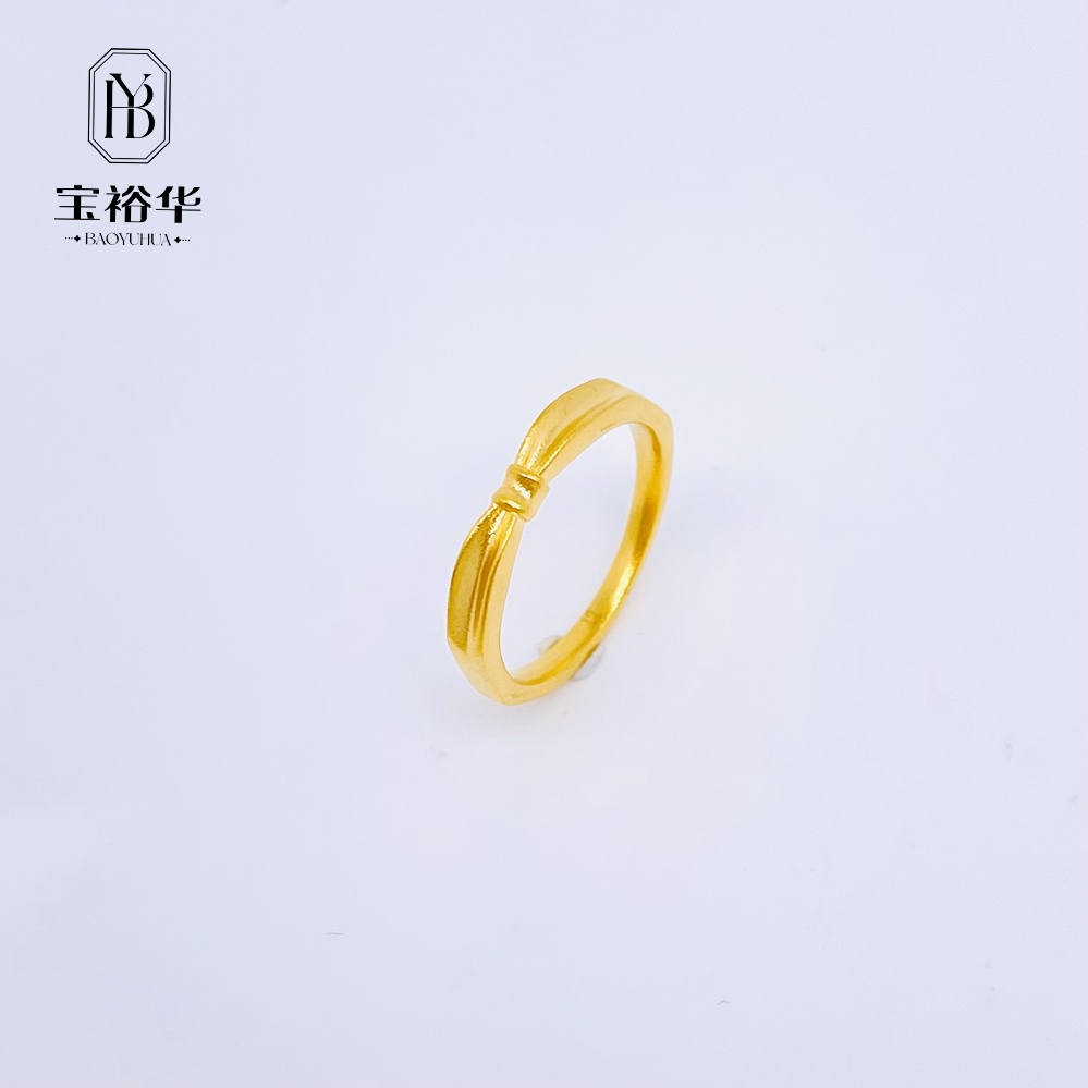 宝裕华黄金足金999 古法戒指蝴蝶结17#