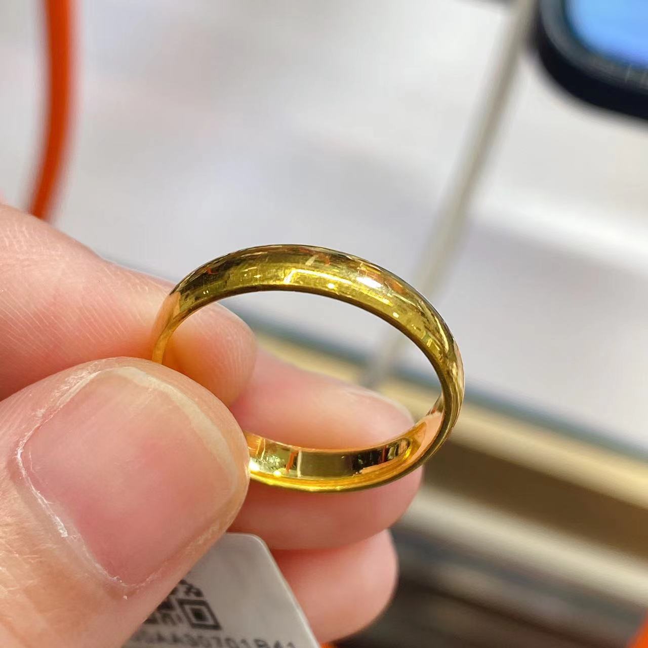 宝裕华黄金足金999 素金泥鳅背活口戒指