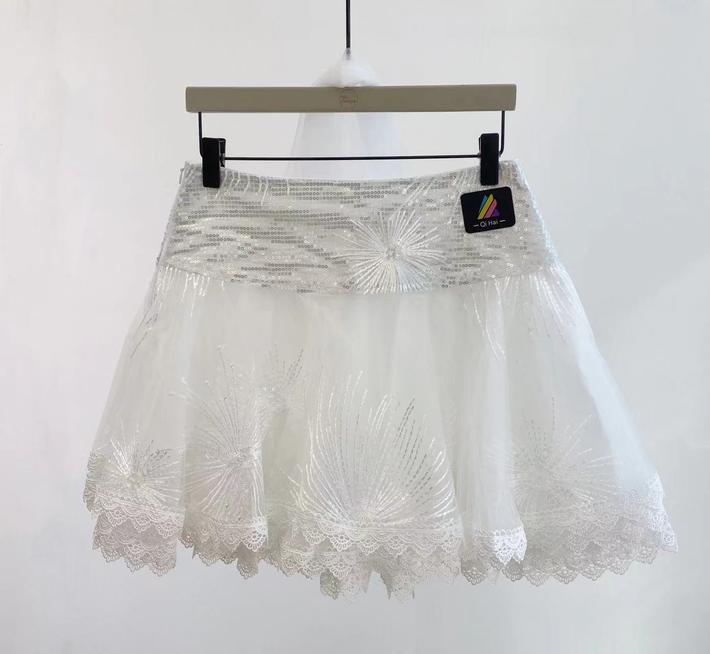 七海舞服 三步踩水兵舞广场舞女式蕾丝气质舞蹈裙