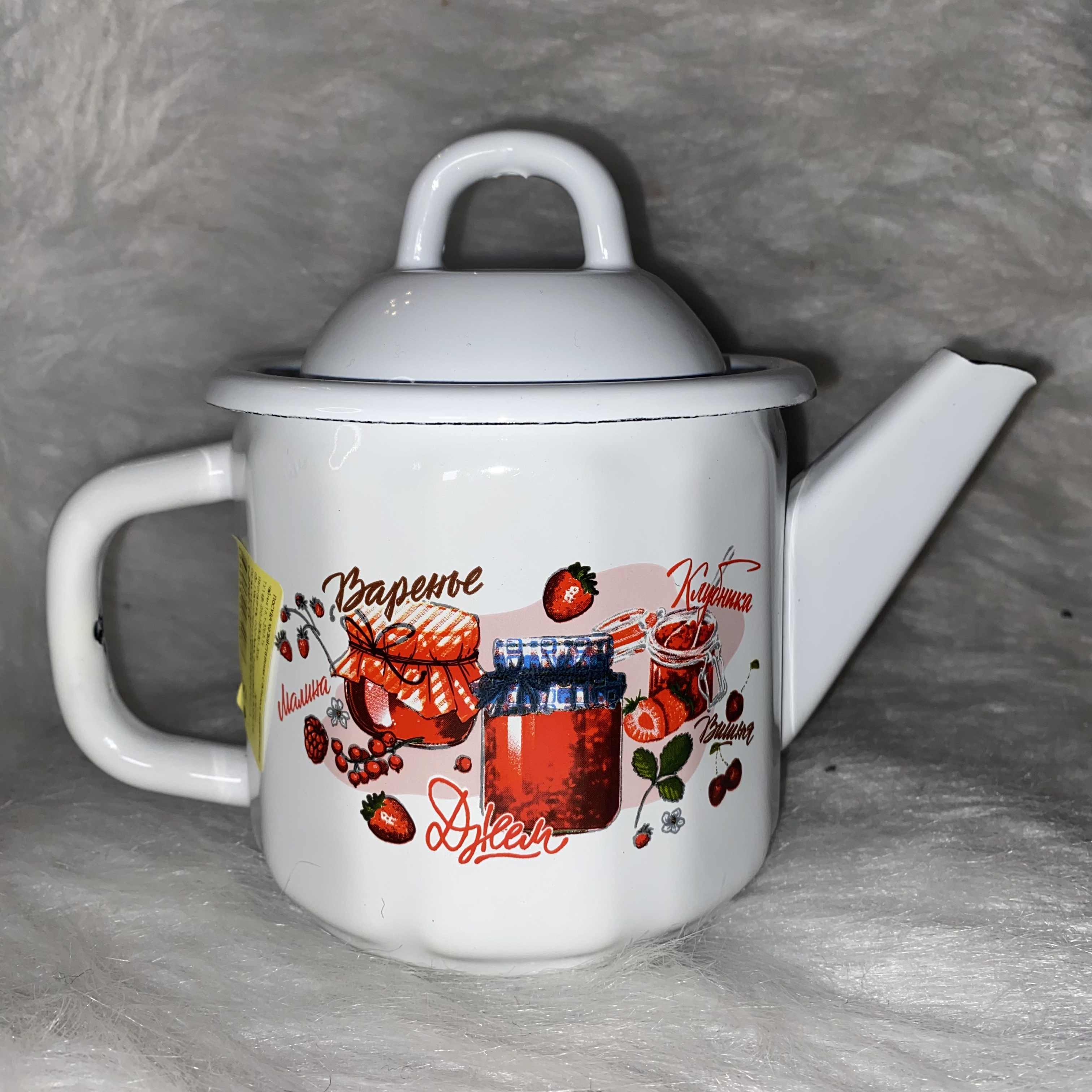 俄罗斯原装进口正品1升搪瓷加厚小茶壶烧水壶新婚嫁妆家用油醋壶