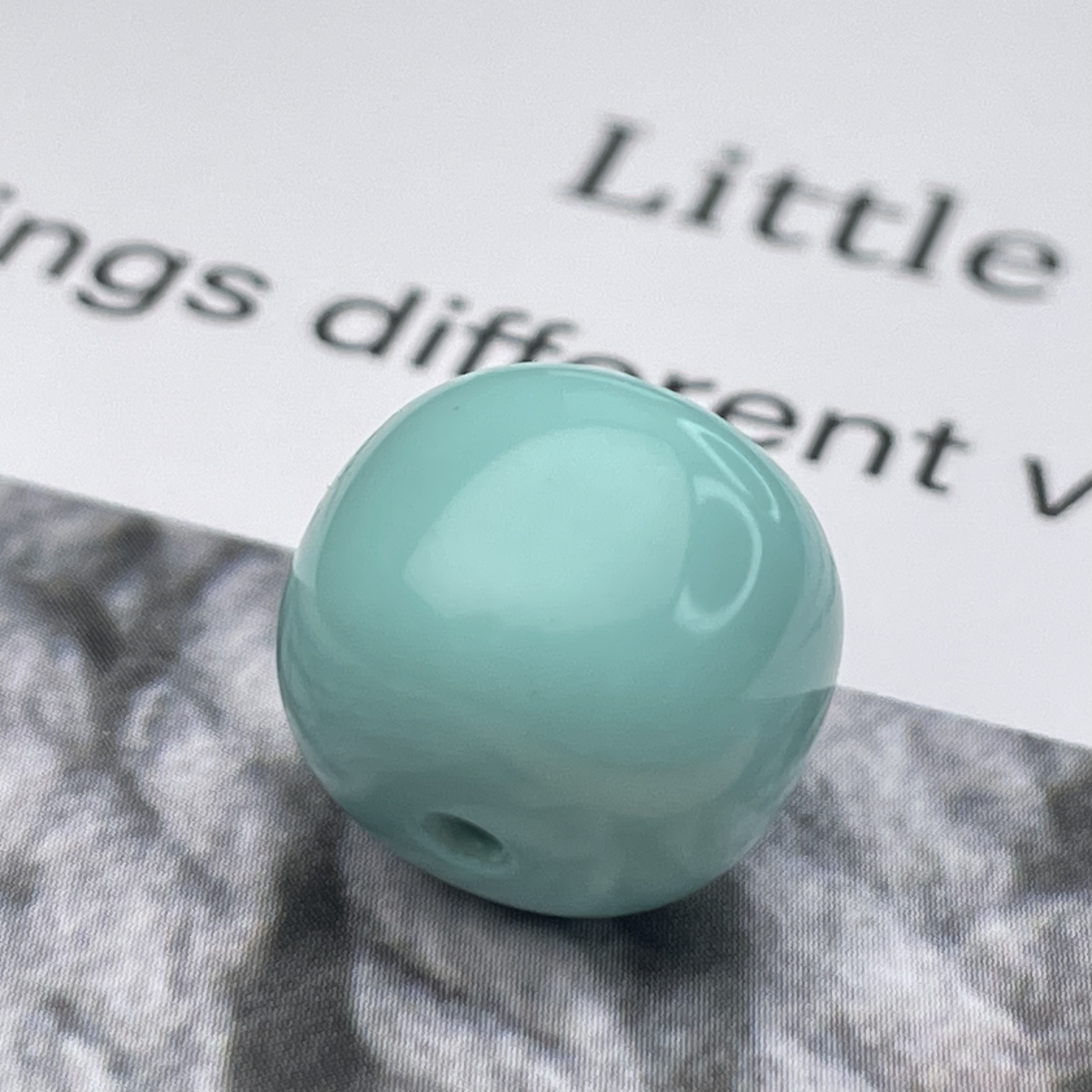 十堰天然原矿高瓷蓝老型珠手串配饰珠宝玉石雕件挂件