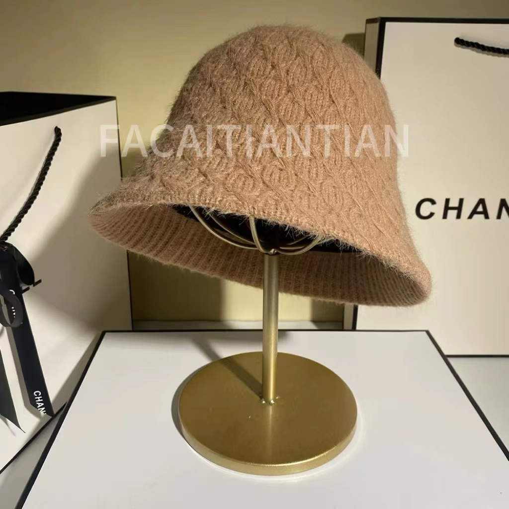 羊毛渔夫帽女士秋冬美拉德帽子显脸小水桶帽保暖盆帽针织素颜日系