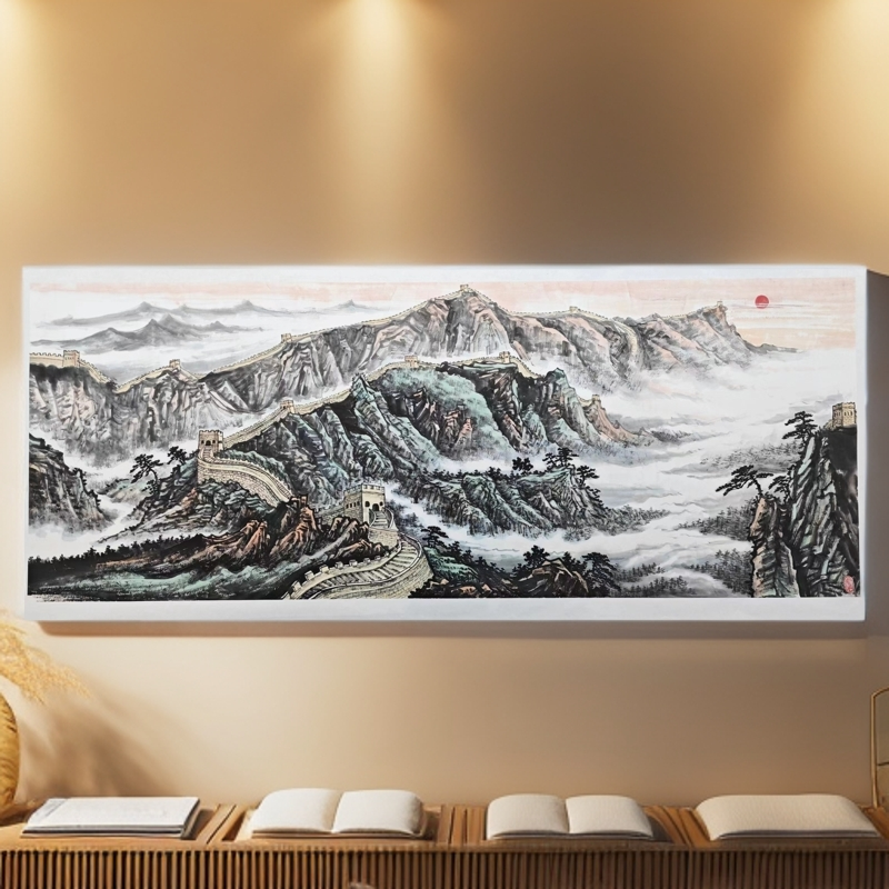 手绘国画-玄关画-山水画-宣纸已托底