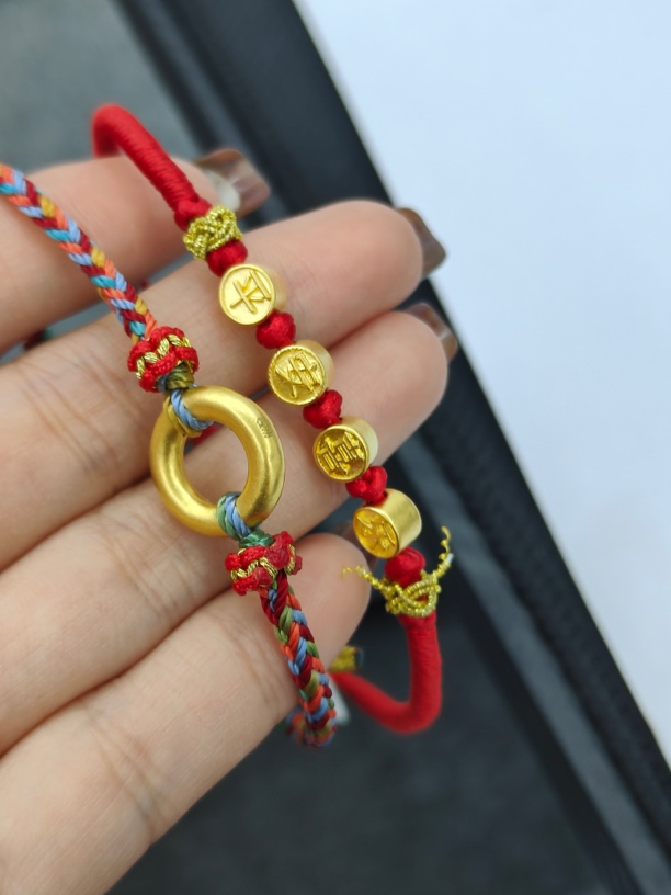 足金999平安扣平安无事手串